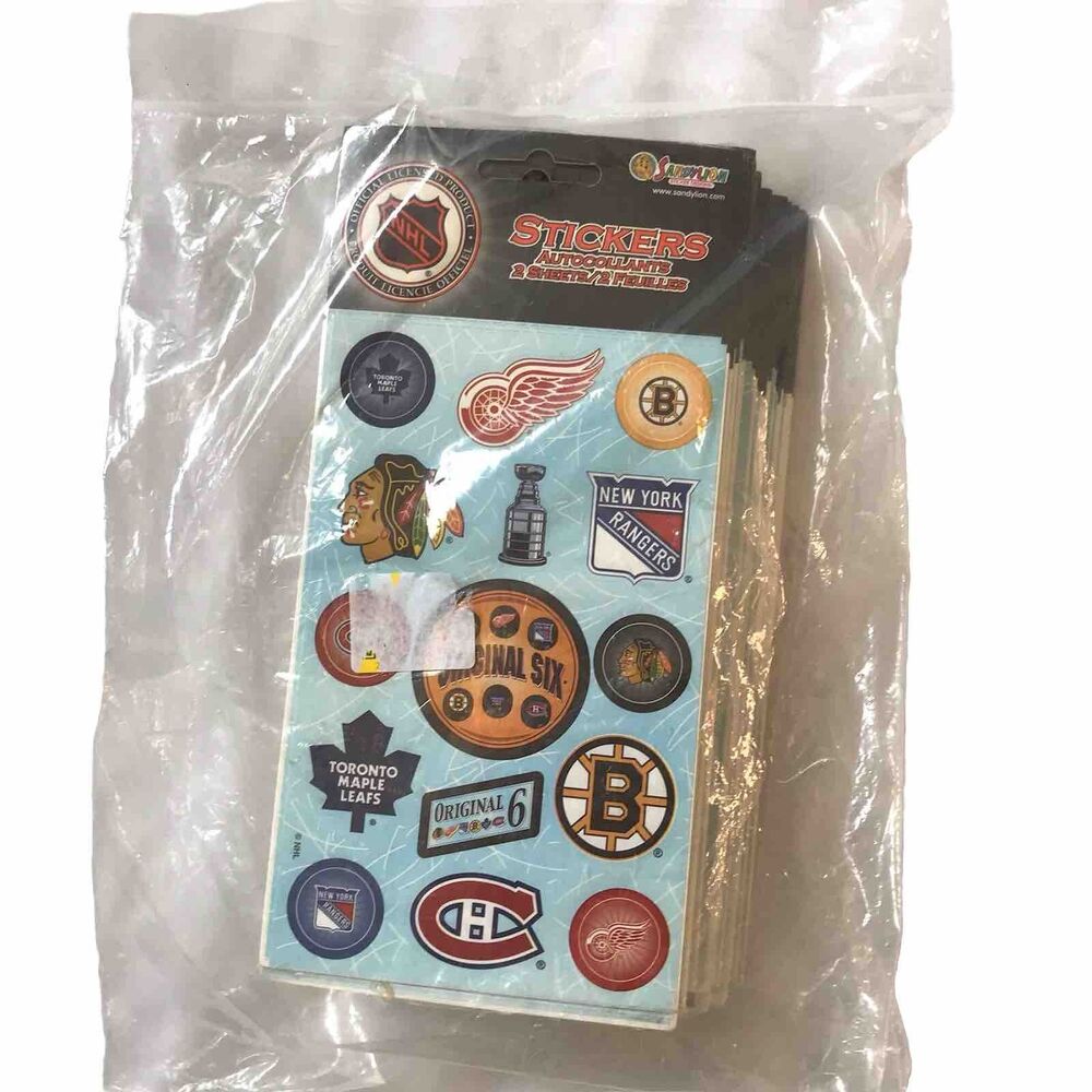 43 Lot Sandylion Officially Licensed NHL Hockey ORIGINAL 6 Team Stickers Sheets